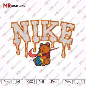 Nike pooh Embroidery Design - MR Embroidery Digitizing