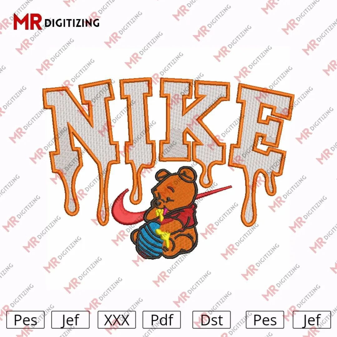 Nike pooh Embroidery Design - Mr.Digitizing Company