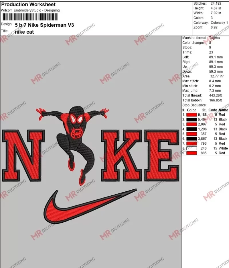 5 b 7 Nike Spiderman V3