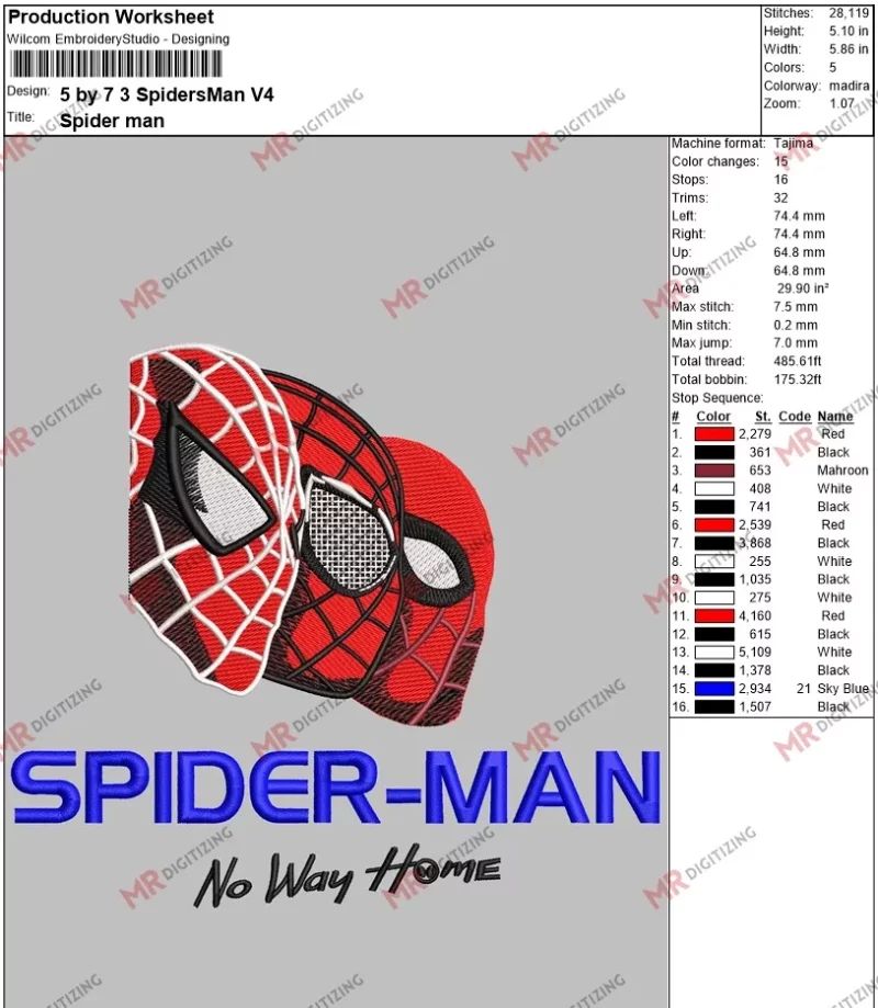 5 by 7 3 SpidersMan V4