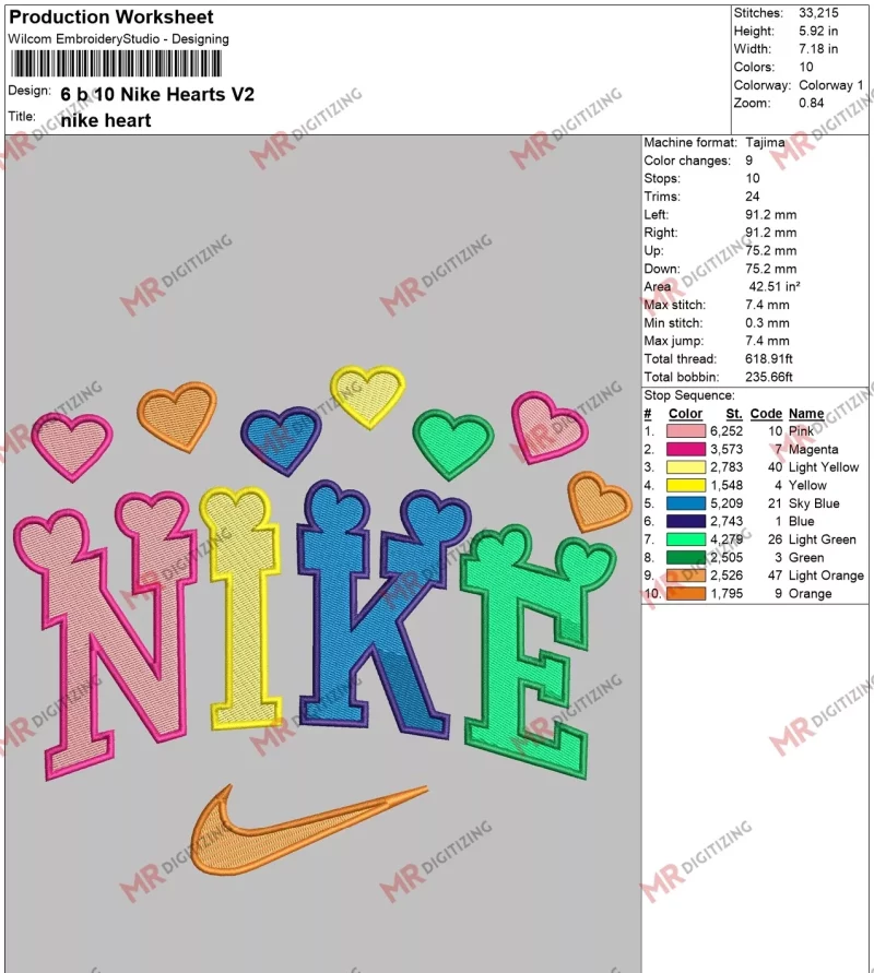 6 b 10 Nike Hearts V2