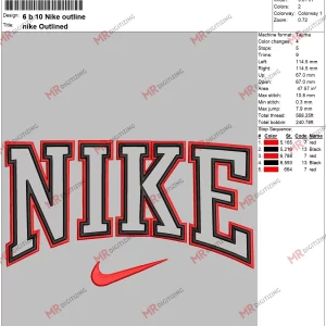 6 b 10 Nike outline