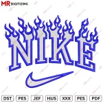 Nike Flame Machine Embroidery Design