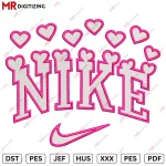 Nike Hearts Machine Embroidery Design