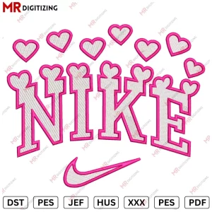 Nike Hearts Embroidery Designs