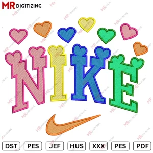Nike Hearts V2 Embroidery Designs