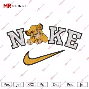 Nike X Simba lion king Embroidery Design