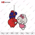 SpiderMan Love HelloKitty Embroidery Design