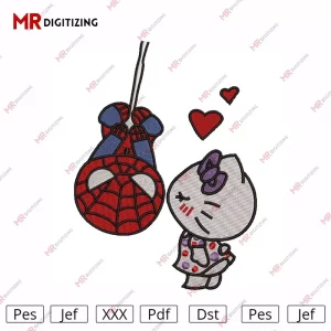 Spiderman and Hellokitty v2 Embroidery Design