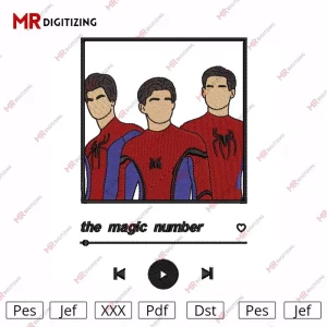 The magic number Spiderman Embroidery Design