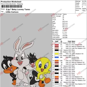 5 by 7 Baby Looney Tunes