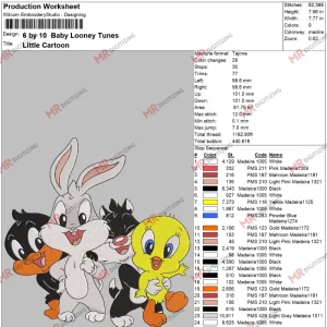 6 by 10 Baby Looney Tunes