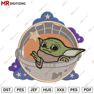 Baby Yoda Star wars Embroidery design