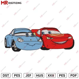 Lightning Mcqueen and Sally Embroidery Design