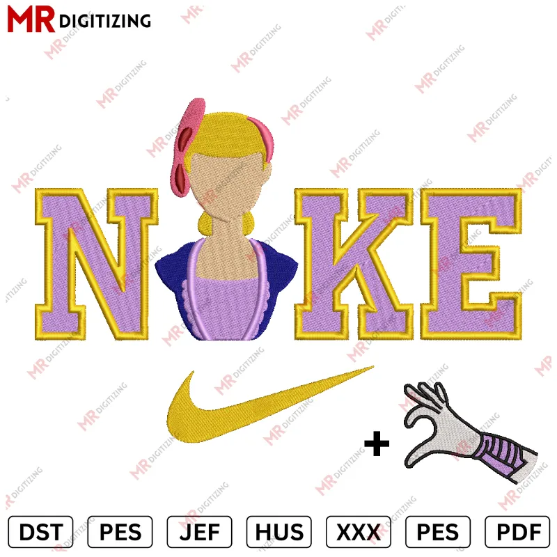 Nike little bo peep Toy Story Embroidery Design - DST, PES, JEF
