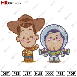 Woody and Buzz V2 Embroidery design
