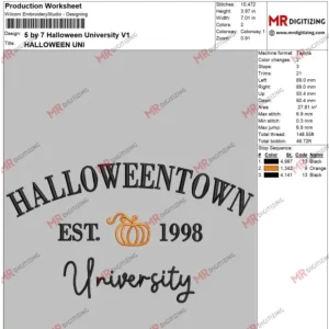 5 by 7 Halloween University V1