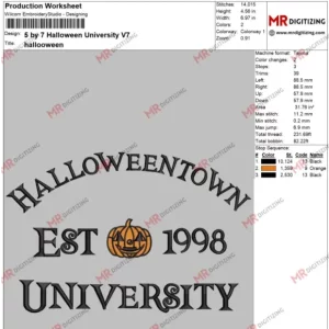 5 by 7 Halloween University V7