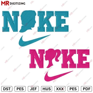 Nike Barbie And Nike Ken Embroidery design