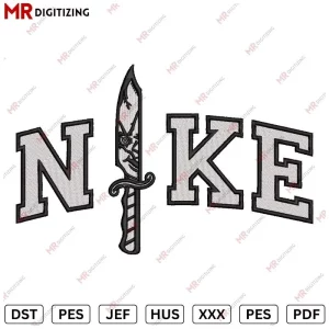 Nike CHUCKY Knife Halloween Embroidery Design