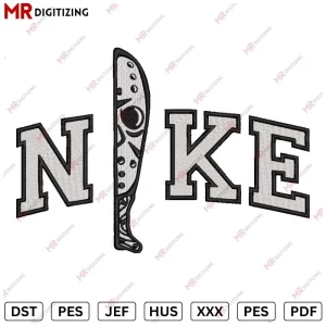Nike Jason knife Halloween Embroidery Design