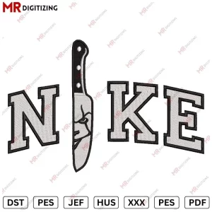Nike PENNYWISE Knife Halloween Embroidery Design