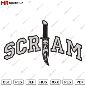 SCREAM Knife Embroidery Design