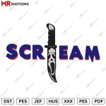 Scream Knife Halloween Embroidery Design V2