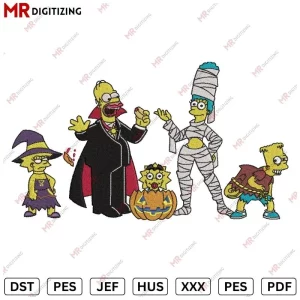 Simpsons Haloween Embroidery Design