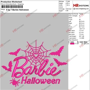 5 by 7 Barbie Halloween