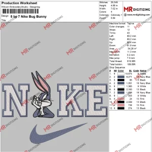 5 by 7 Nike Bug Bunny