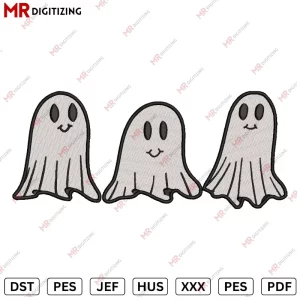 Ghost 3 Halloween Embroidery design