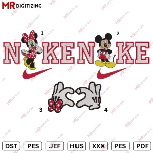 Nike Mickey And Nike Minine Embroidery design