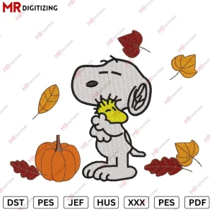 Happy Fall Snoopy Halloween Embroidery Designs