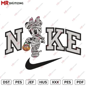 Nike Minnie Halloween Embroidery design