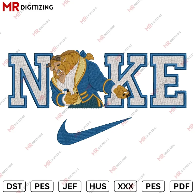 Nike Beast and Nike Belle, Beauty and beast Embroidery design
