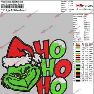 5 by 7 HO ho Grinch