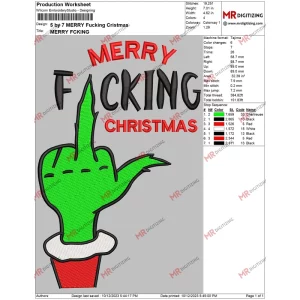 5 by 7 MERRY Fucking Cristmas