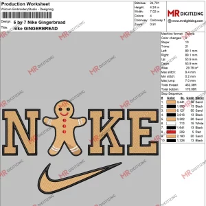 5 by 7 Nike Gingerbread