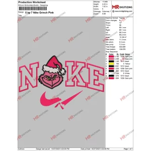 5 by 7 Nike Grinch Pink