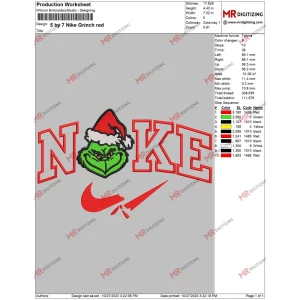 5 by 7 Nike Grinch red
