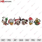 Disneyland Friends Christmas Embroidery Design