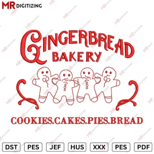 GINGERBREAD Christmas Embroidery Design