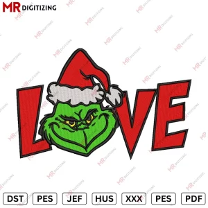 LOVE Grinch Christmas Embroidery designs