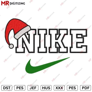 Nike Santa Hat Christmas Embroidery Design