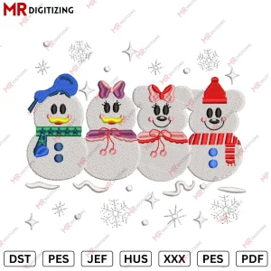 Snow mans Christmas Embroidery design