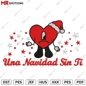 Una navidad sin ti Christmas Embroidery Design v5