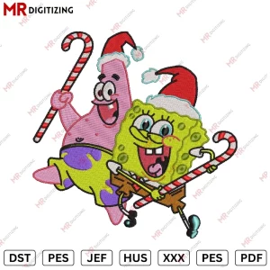 spongebob Christmas Embroidery design