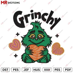 Grinchy Christmas embroidery design
