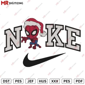 Nike Spiderman Christmas embroidery design